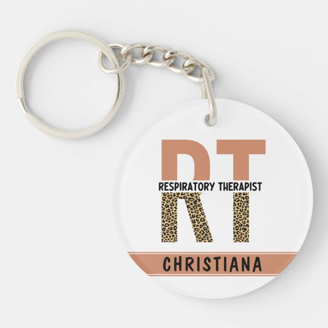 Custom Respiratory Therapist RT Gift Key Ring (Front)