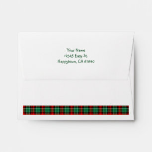 Custom Response Red Green Plaid A2 Envelope