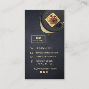 Custom restaurant card Black modern photo
