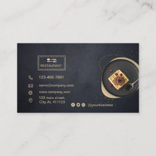 Custom restaurant card Black modern photo