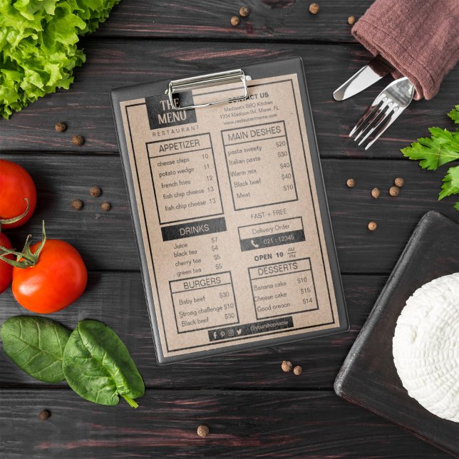 Custom restaurant menu sheet Flyer (#zazzlemade #foodmenu #craft)