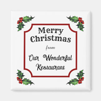 Custom Restaurant Merry Christmas Magnet