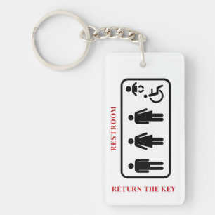 Custom Restaurant or Shop or Office Restroom Key Ring