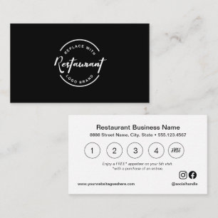 Custom Restaurant Reward Free Appetizer offer Loyalty Card