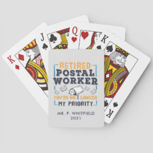 Custom Retired Postal Worker Mailman Retirement Playing Cards