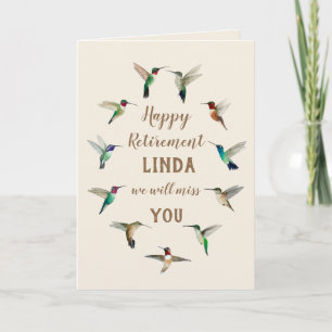 Custom Retirement Hummingbirds Card