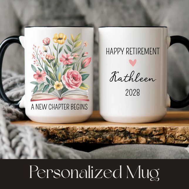 Custom Retirement Mug for Coworkers or Bosses (Personalized retirement mug gift for coworker, Custom happy retirement mug for boss or teachers,)