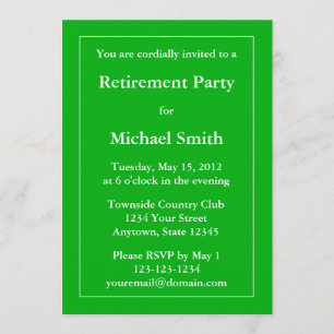 Custom Retirement Party Invitation - Medium Green