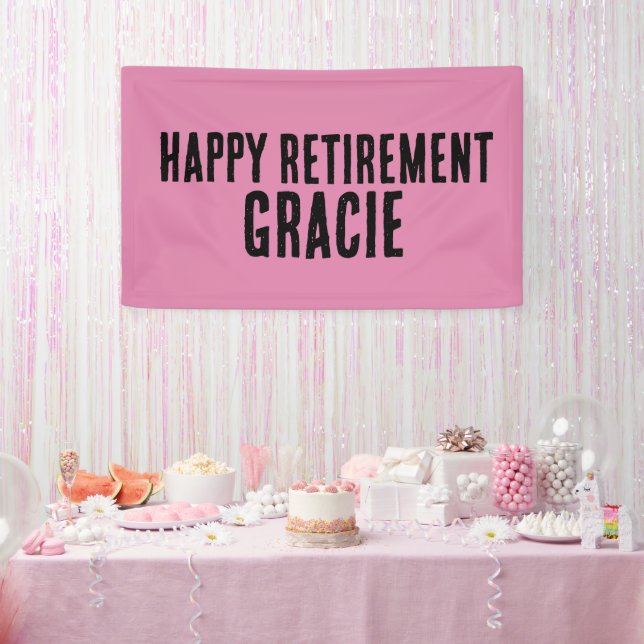 CUSTOM RETIREMENT PARTY PINK BANNER BANNERS (Party)