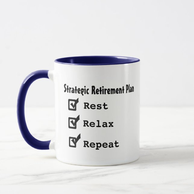 Custom Retirement Quotes, Jokes, Retiree Pun funny Mug (Left)