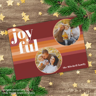 Custom Retro Abstract Waves Art Pattern Holiday Card