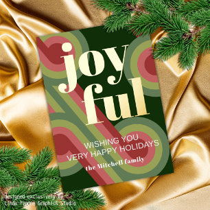 Custom Retro Abstract Waves Art Pattern Real Gold Foil Holiday Postcard