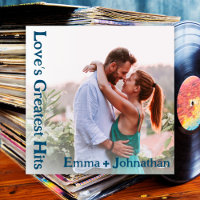 Custom Retro Album Cover Music Navy Wedding