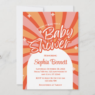 Custom Retro Baby Shower Invitation