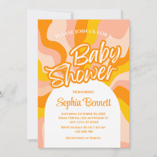 Custom Retro Baby Shower Invitation