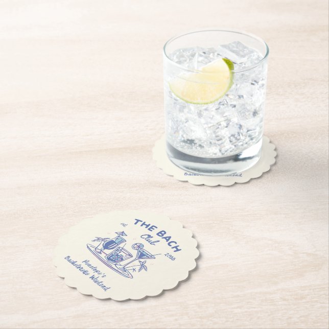 Custom Retro Bachelorette Party Decor Coasters (Insitu)