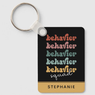 Custom Retro Behavior Squad Behavioral Therapist Key Ring