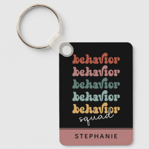 Custom Retro Behavior Squad Behavioral Therapist Key Ring