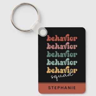 Custom Retro Behavior Squad Behavioral Therapist Key Ring