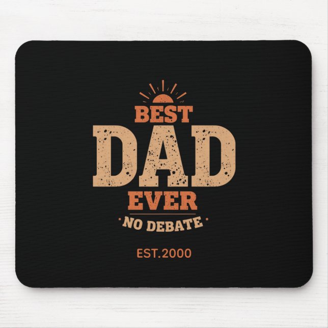 Custom Retro Best Dad Ever Personalised Gift Mouse Pad (Front)