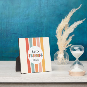 Custom Retro Best Friends BFFs Cute Besties Gifts Plaque