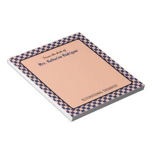 Custom Retro Check Pattern Occupational Therapist  Notepad