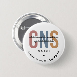 Custom Retro CNS Clinical Nurse Specialist 6 Cm Round Badge