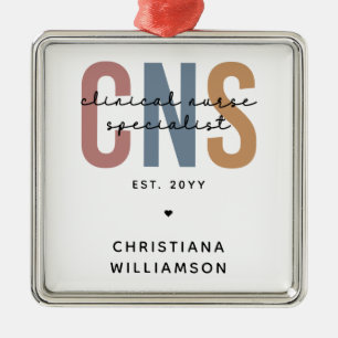 Custom Retro CNS Clinical Nurse Specialist Metal Tree Decoration