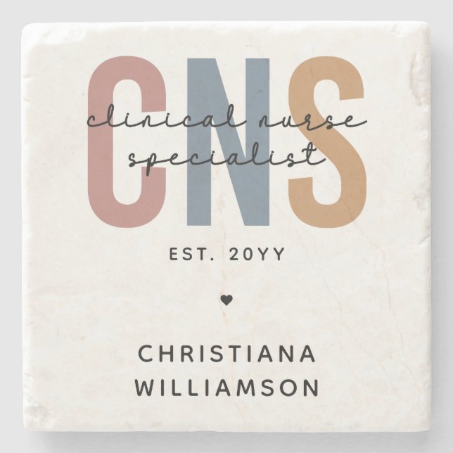 Custom Retro CNS Clinical Nurse Specialist Stone Coaster (Front)