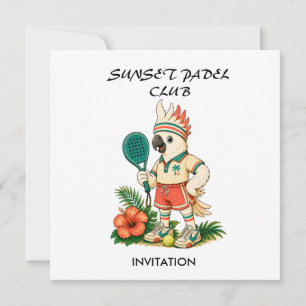 Custom Retro Cockatoo Junior Padel Club Kids  Invitation