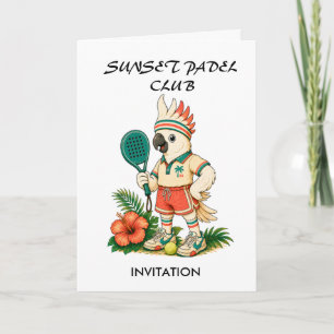 Custom Retro Cockatoo Junior Padel Club Kids  Invitation