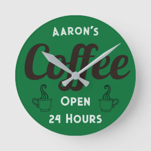 Custom Retro Coffee Shop Clock 