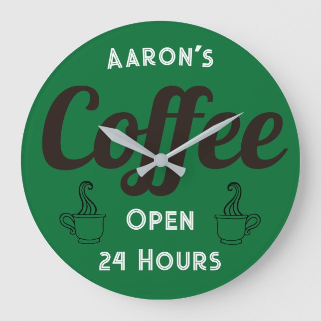 Custom Retro Coffee Shop Clock  (Front)