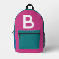 Custom Retro Colour Block Initial Backpack