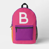 Custom Retro Colour Block Initial Backpack