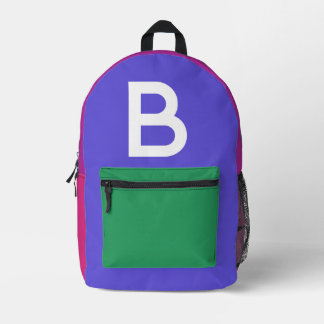 Custom Retro Colour Block Initial Backpack