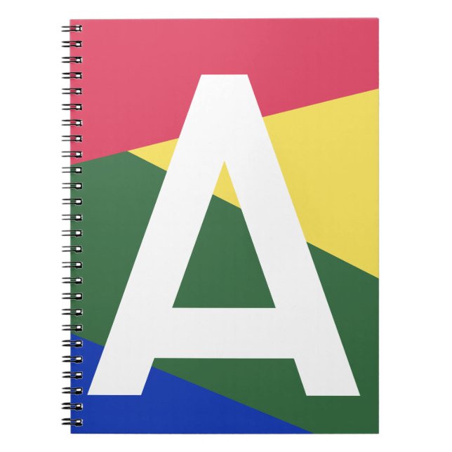 Custom Retro Colour Block Monogram Notebook (Front)