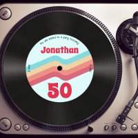 Custom Retro Colourful 50th Birthday Music Record