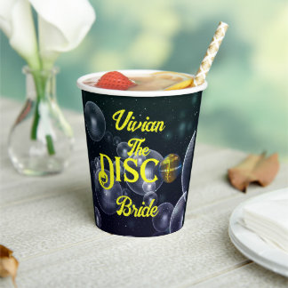 Custom Retro Disco Bachelorette Party Disco Bride Paper Cups