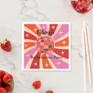 Custom Retro Disco ball Bachelorette party  Napkin