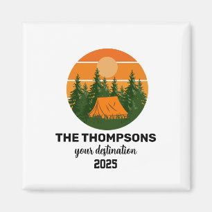 Custom retro family Mountain vacation Magnet