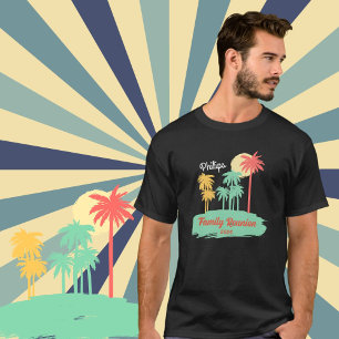 Custom Retro Family Reunion Black T-Shirt