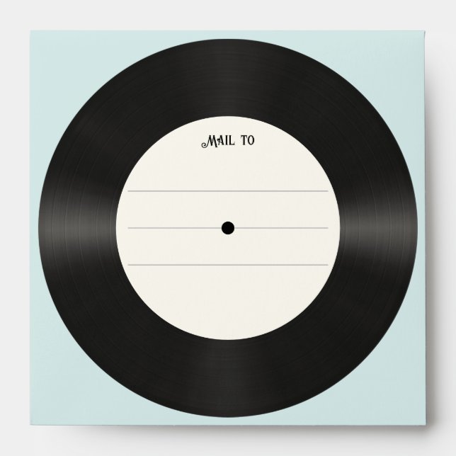 Custom Retro Faux Vinyl Record Music  Envelope (Front)