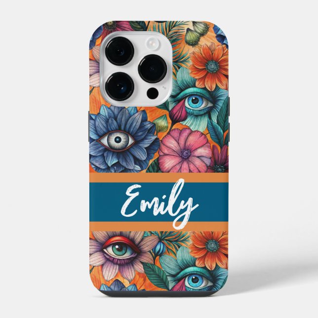 Custom Retro Floral Pattern iPhone Case (Back)