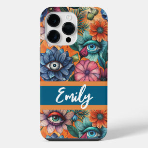 Custom Retro Floral Pattern iPhone 14 Pro Max Case