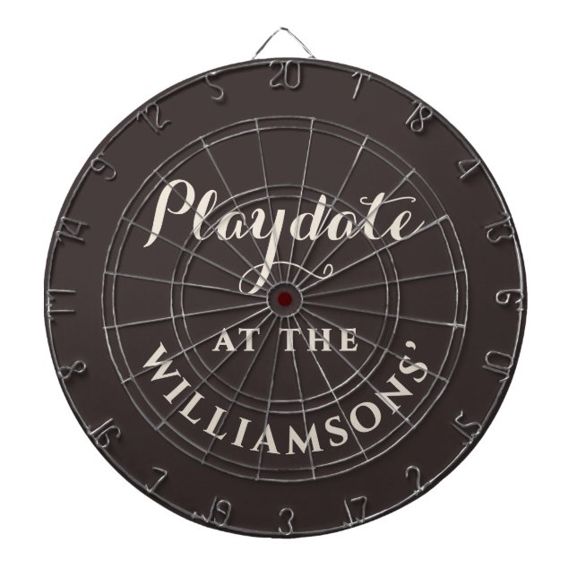 Custom Retro Funny Playdate Minimalist Brown Cream Dartboard (Front)