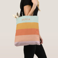 Custom Retro Geometric Stripes Mint Peach Pastel
