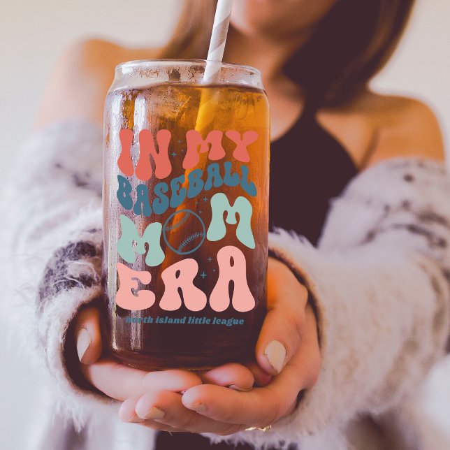 Custom Retro "In My Baseball Mum Era" Can Glass (Creator Uploaded)