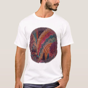 Custom Retro Lines Art T-Shirt