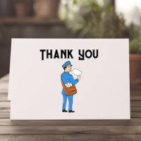 Custom Retro Mail Carrier Folded Thank You Card